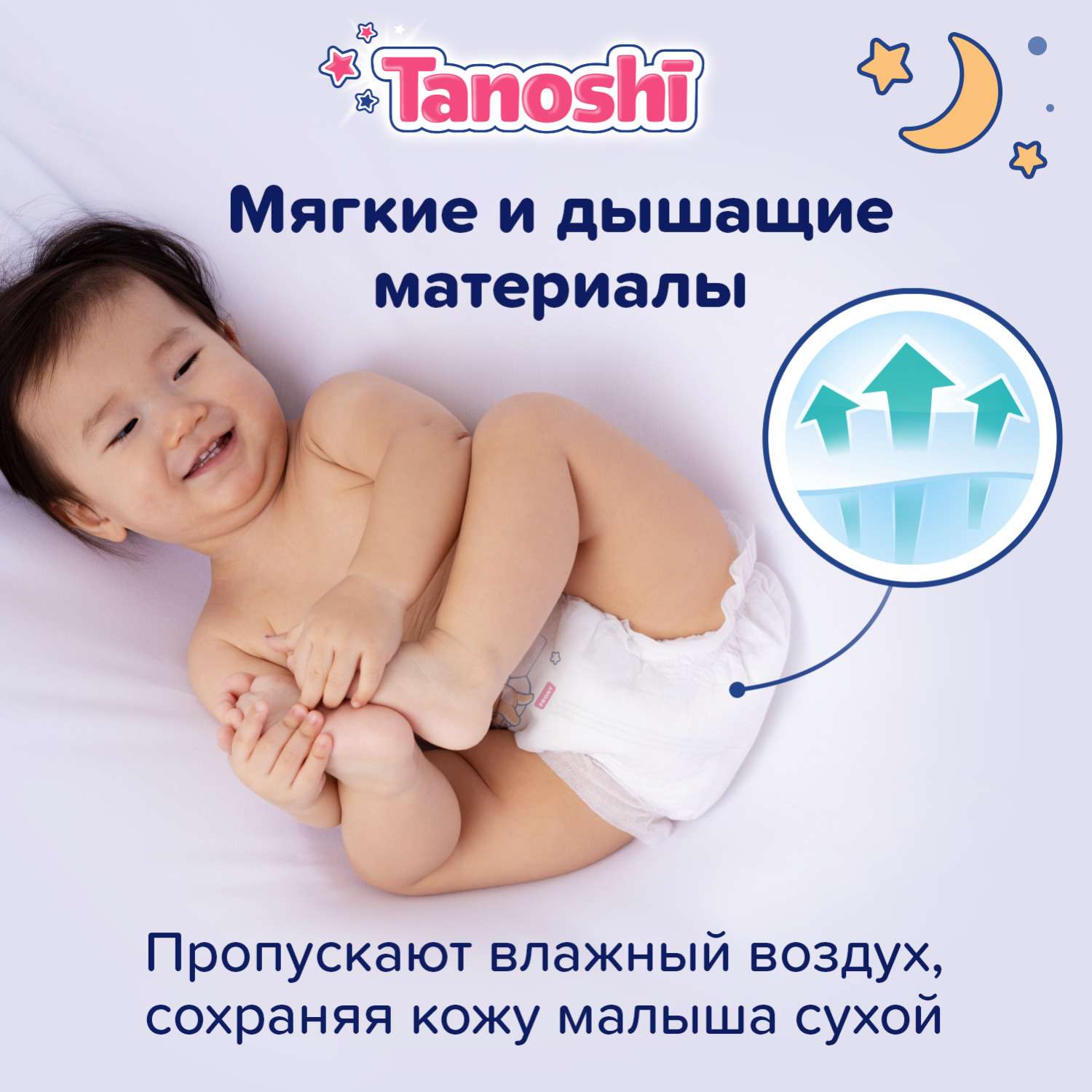 Подгузники-трусики Tanoshi ночные XL 12-22кг 20шт - фото 6