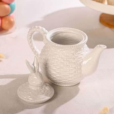 Заварочный чайник Доляна «Зайка» 800 мл цвет белый