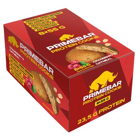 Печенье Primebar протеиновое клюква-овес 55г*8шт