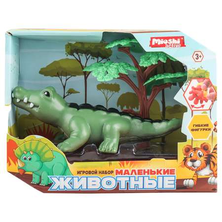 Игровой набор Mioshi Маленькие звери: Крокодил 12х4 см дерево