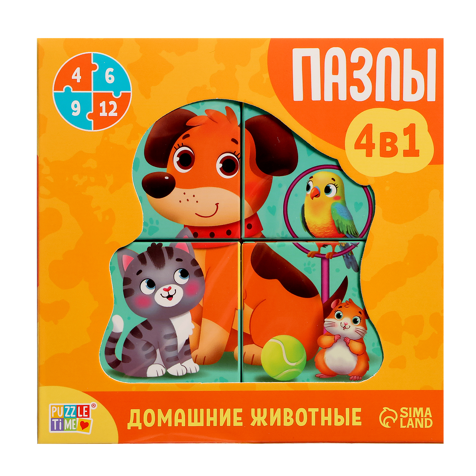 Пазлы Puzzle Time 4 в 1 «Домашние животные» - фото 6