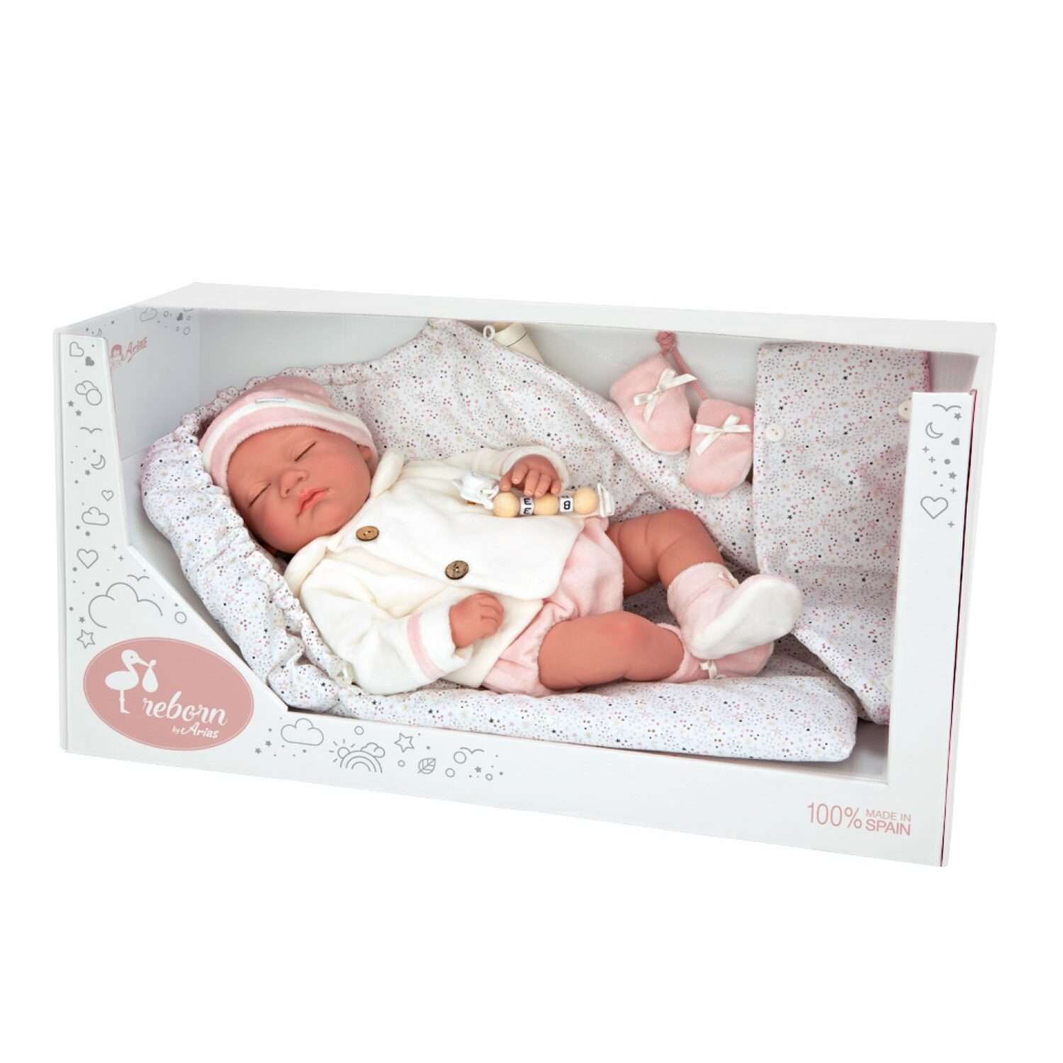 Кукла ARIAS Reborns Macarena пупс 45 см со спальным конвертом Т22931 - фото 1