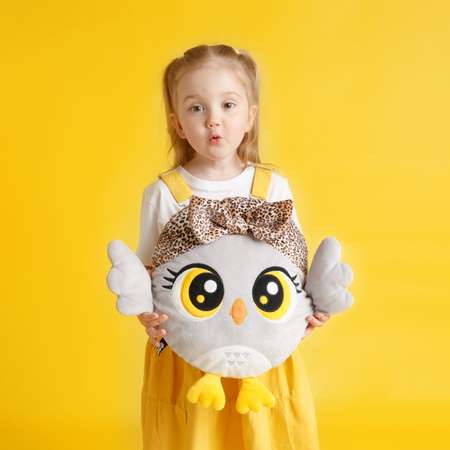 Мягкая игрушка-подушка Мякиши Сова Пандора для девочек подарок детям для сна