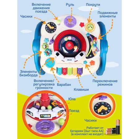 Игрушка детская развивающая ДЖАМБО Музыкальный столик бизиборд