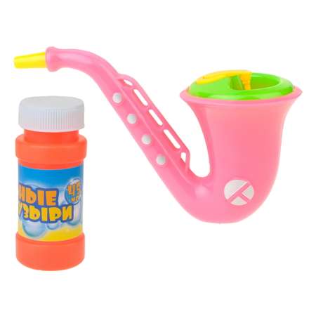 Игрушка Мы-шарики Саксофон для пускания мыльных пузырей розовый