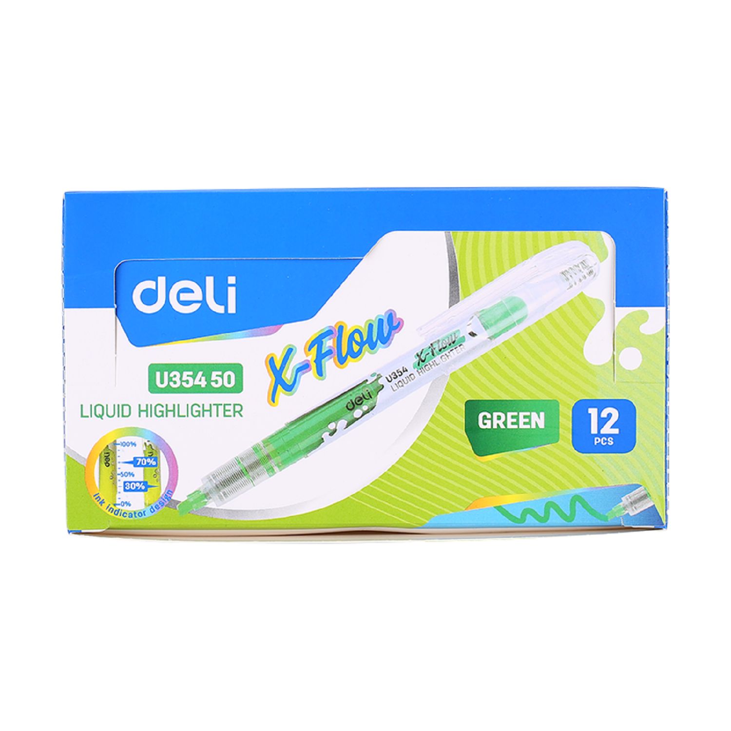 Текстовыделитель Deli X-flow Зеленый 1113636 - фото 4