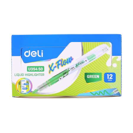 Текстовыделитель Deli X-flow Зеленый 1113636