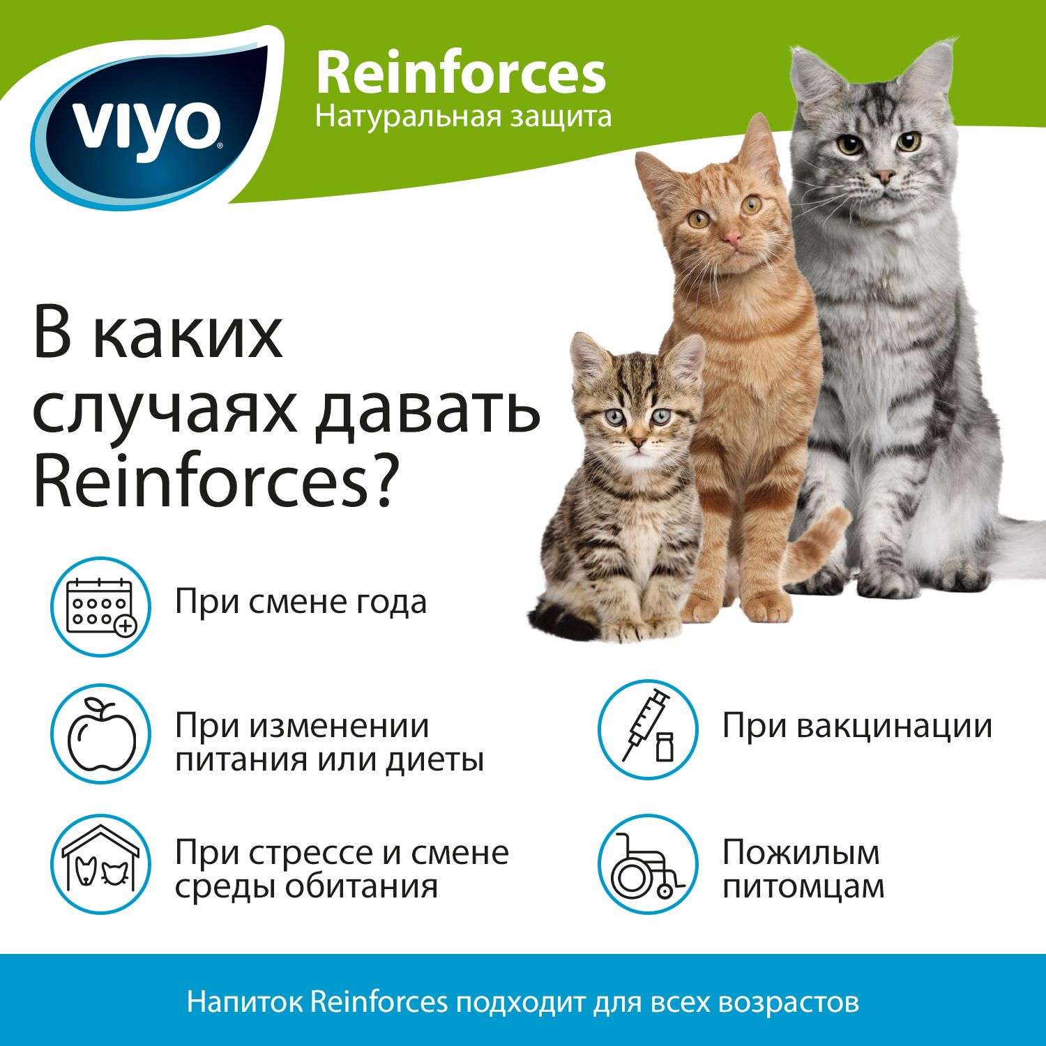 Напиток для кошек Viyo Reinforces всех возрастов пребиотический 30мл*7шт - фото 8
