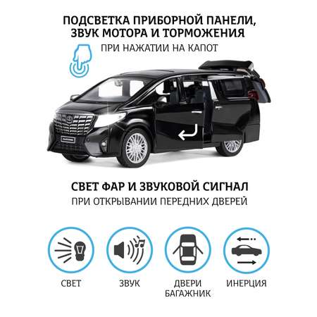 Машинка металлическая АВТОпанорама Toyota Alphard 1:29 черный