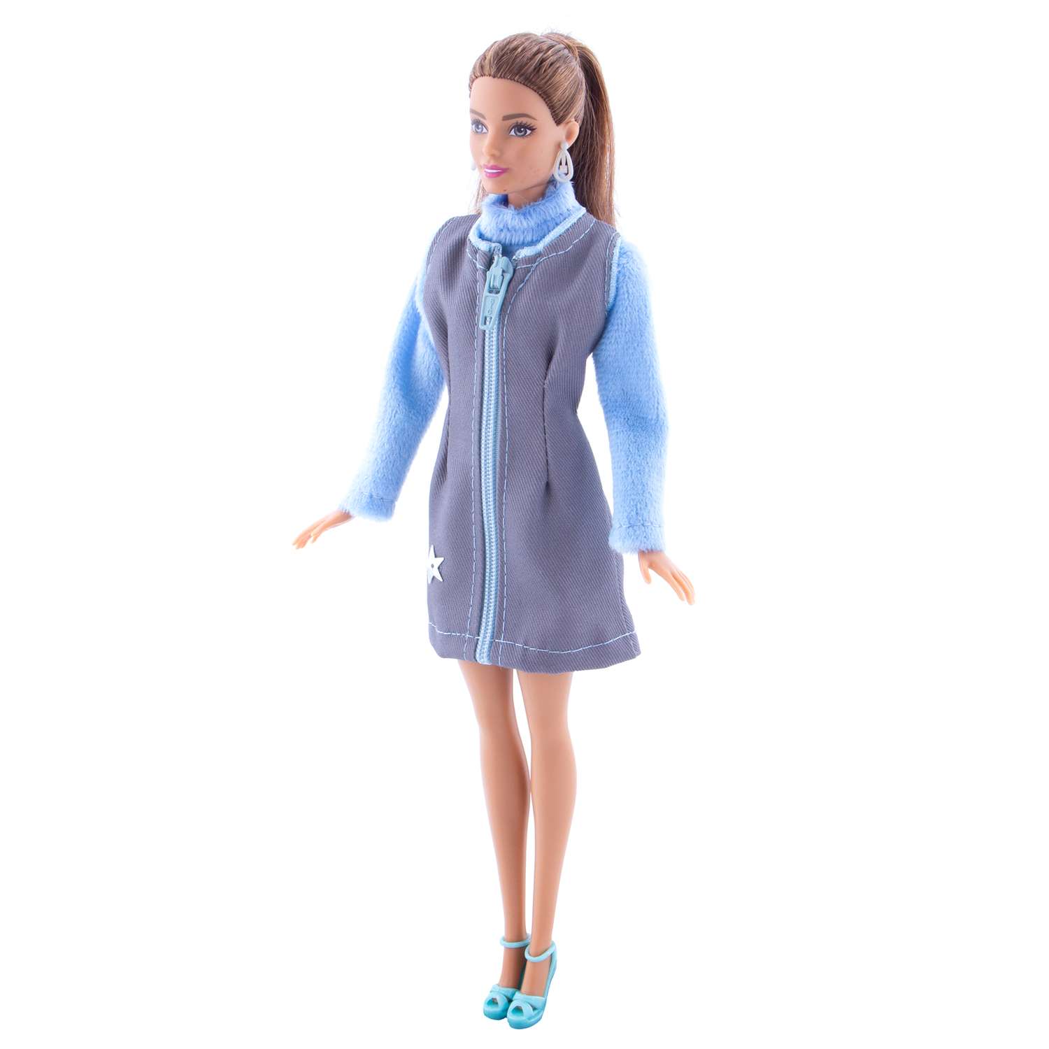 Набор одежды Модница для куклы 29 см: сарафан юбка 2 бадлона 2017серый - фото 9