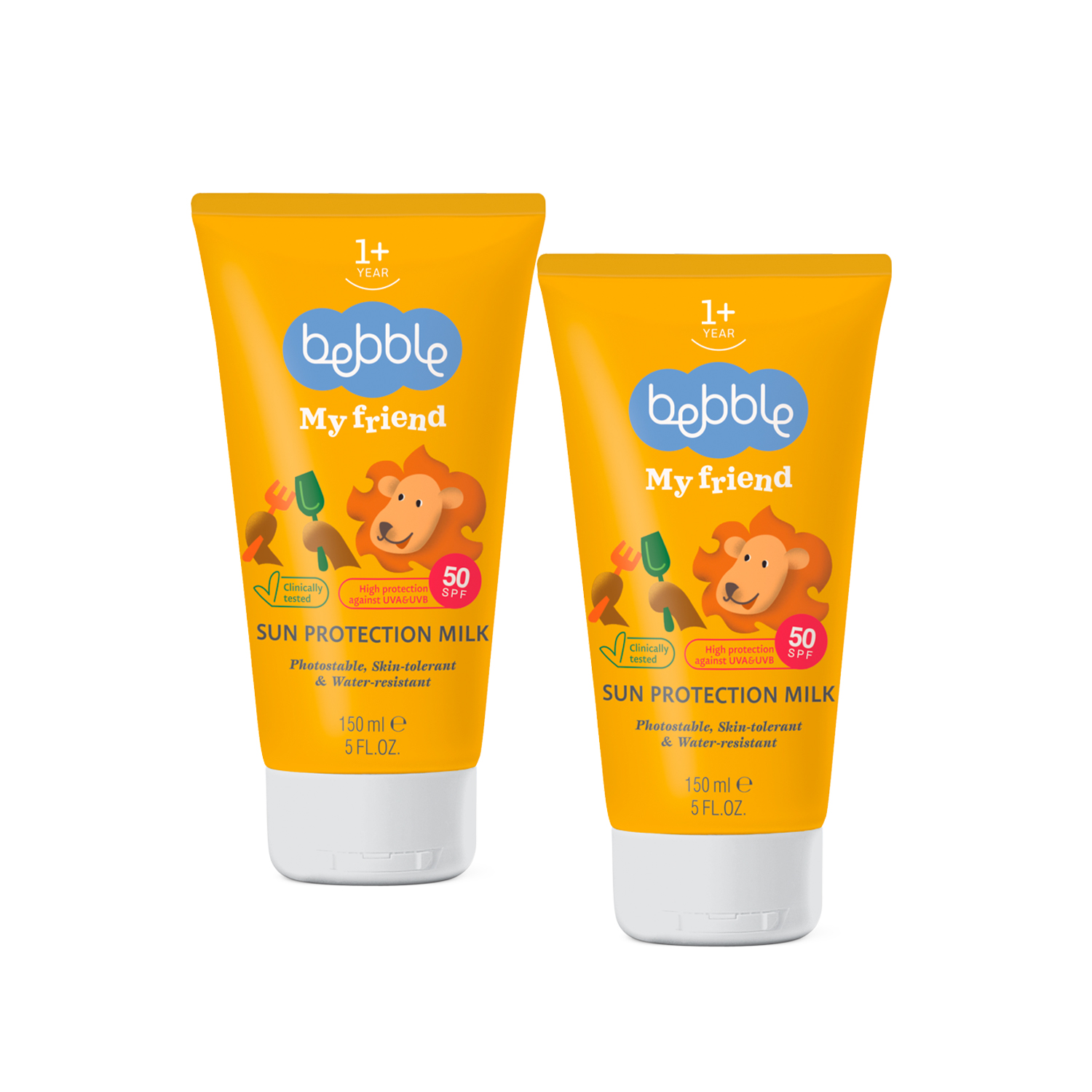 Молочко солнцезащитное Bebble SPF 50 для детей 150 мл 1+1 - фото 1