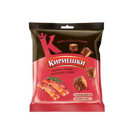 Сухарики KDV со вкусом бекона 40 г 22 шт