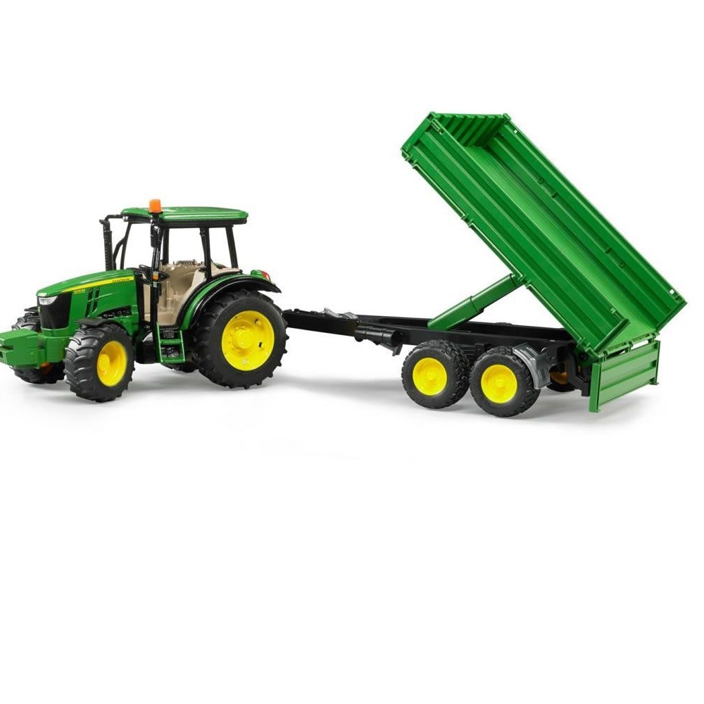 Bruder Трактор John Deere 5115M с прицепом