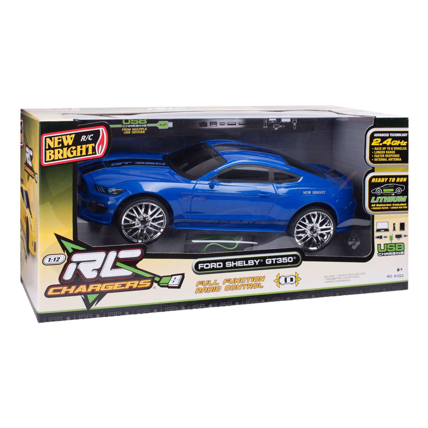 Машина New Bright РУ 1:12 Ford GT 350 61222 Синяя - фото 2