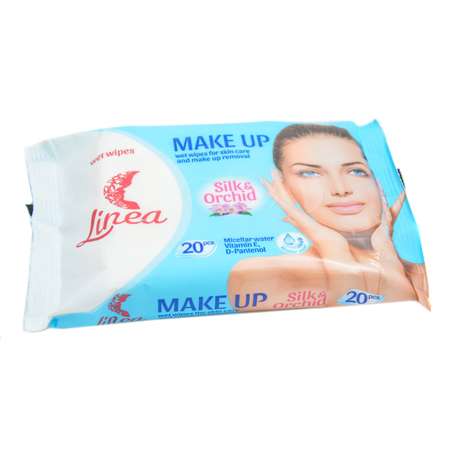 Влажные салфетки Linea для снятия макияжа Make up silk and orchid с мицеллярной водой 20 шт