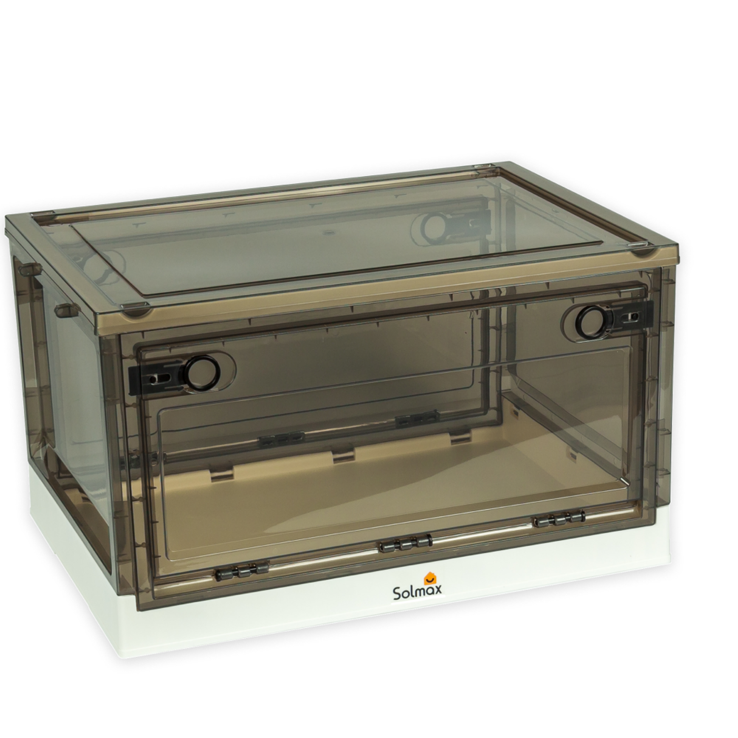 Ящик для хранения вещей Solmax прозрачный контейнер с крышкой на колесах 51х36х31 белый - фото 8