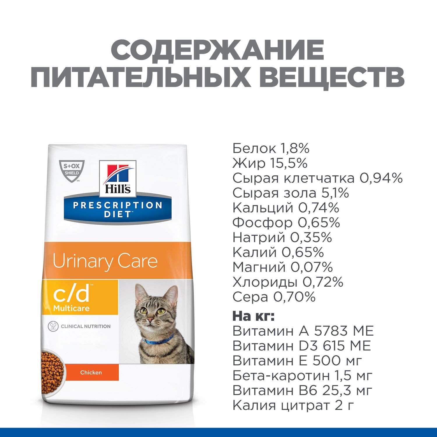 Корм для кошек HILLS 10кг Prescription Diet c/d Multicare Urinary Care для МКБ с курицей сухой - фото 10