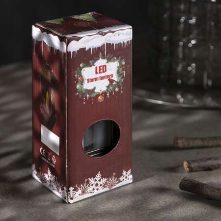 Светодиодная фигура Luazon «Фонарь со свечками» 5 × 12 × 5 см пластик батарейки AG13х3 свечение тёплое белое