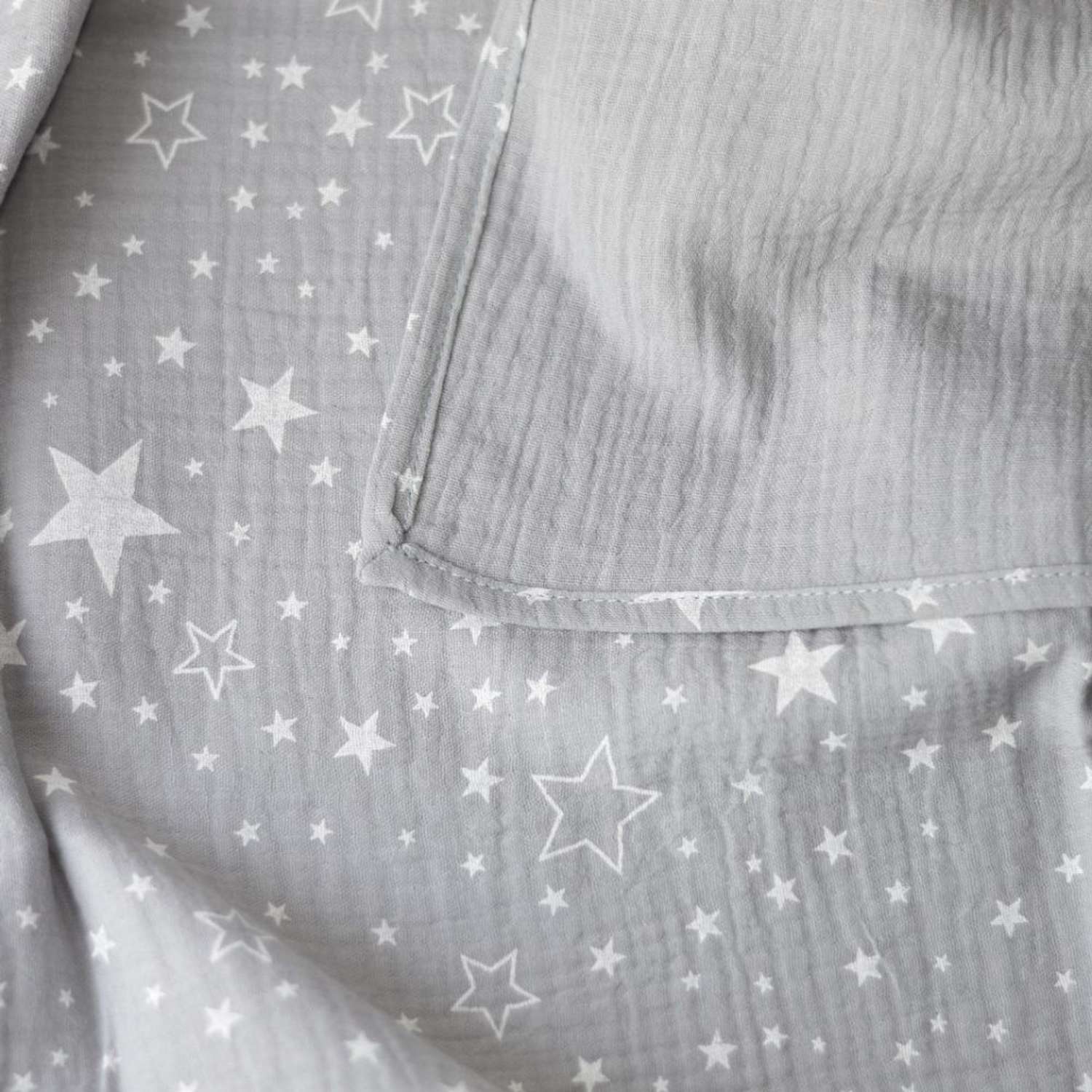 Пеленка муслиновая Маковка Серые звезды 95х120 см - фото 4