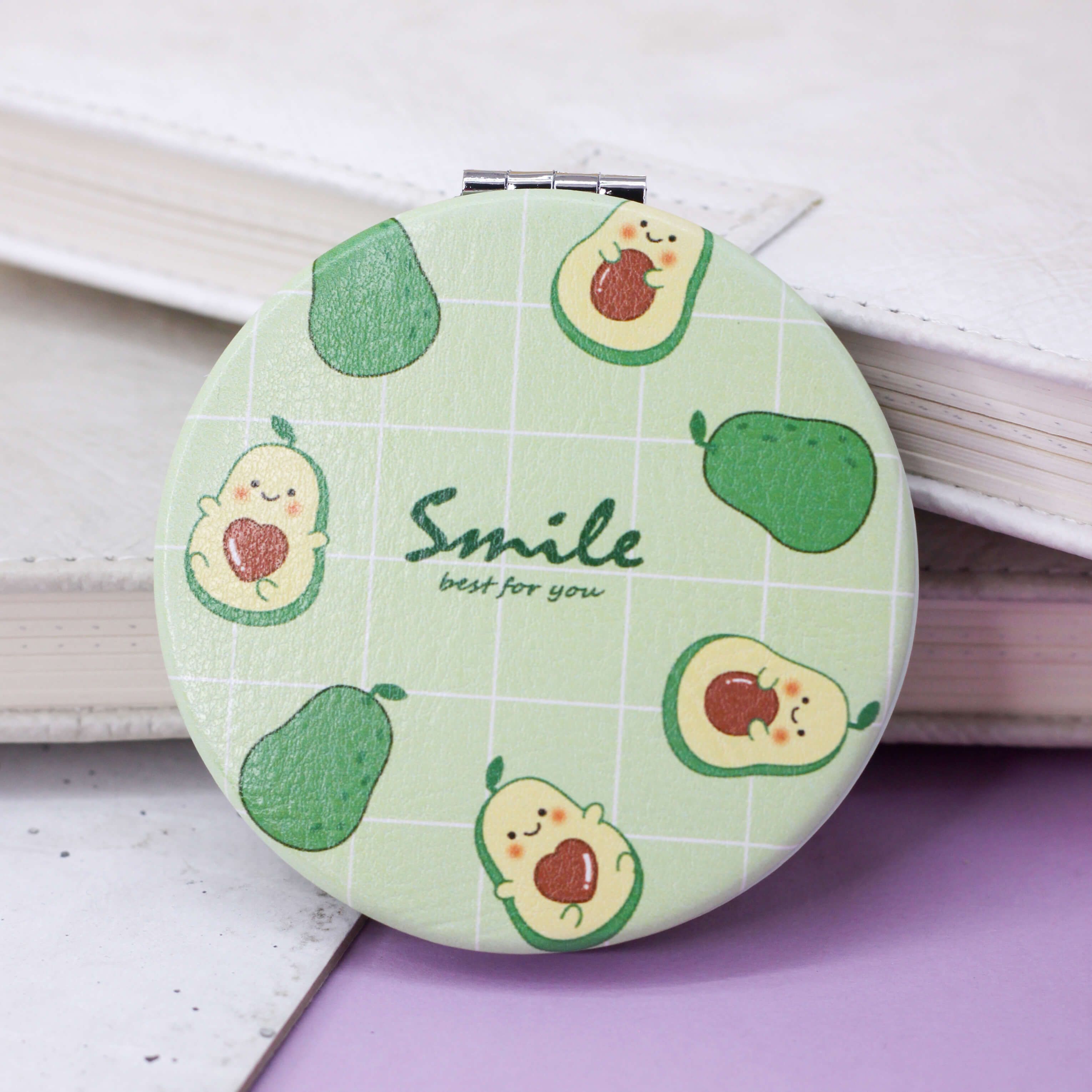 Зеркало карманное iLikeGift Smile avocado many с увеличением - фото 1