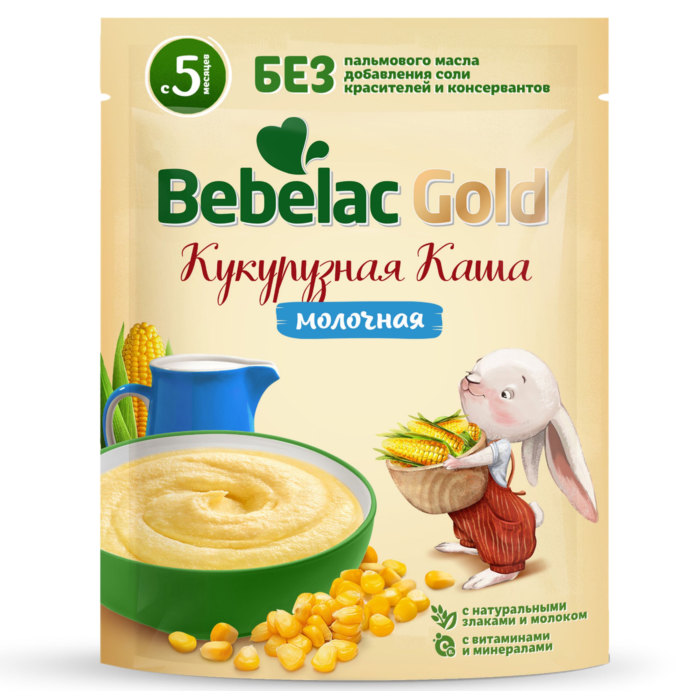 Каша молочная Bebelac Кукурузная 200г c 5месяцев купить по цене 163 ₽ в  интернет-магазине Детский мир