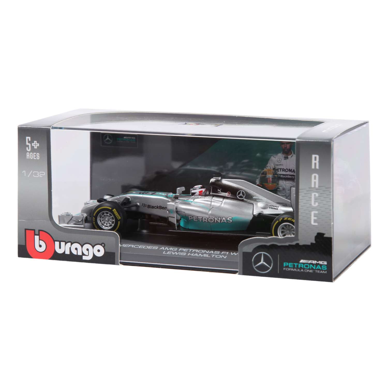 Машина BBurago 1:32 Mercedes Amg Petronas F1 W05 Hybrid 18-41226 18-41226 - фото 2