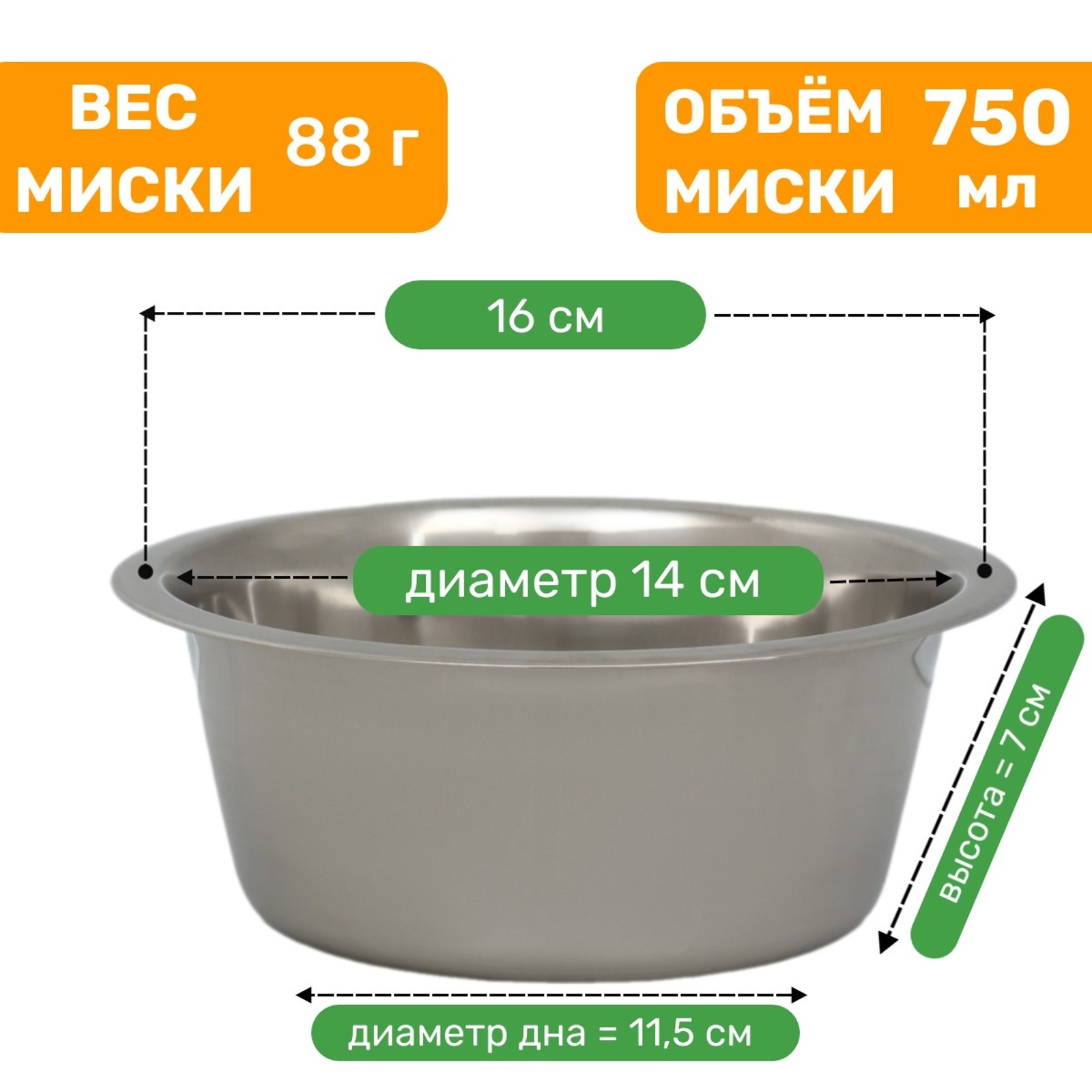 Миска Пижон стандартная 750 мл - фото 2