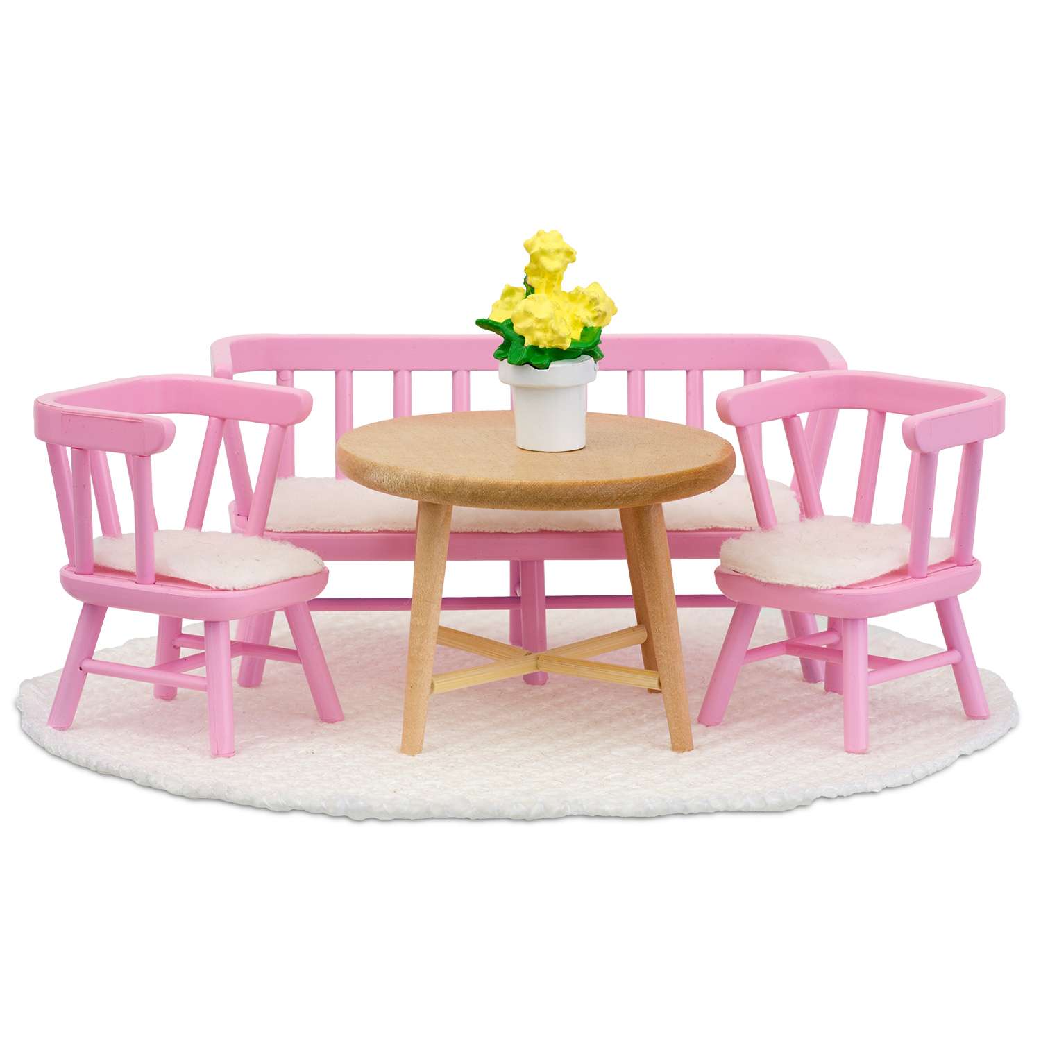 Мебель для домика Lundby Смоланд Обеденный уголок 9предметов Розовый LB_60207900 LB_60207900 - фото 1