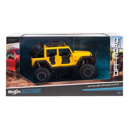 Машинка MAISTO 1:24 Jeep Wrangler Unlimited 32523 Желтая