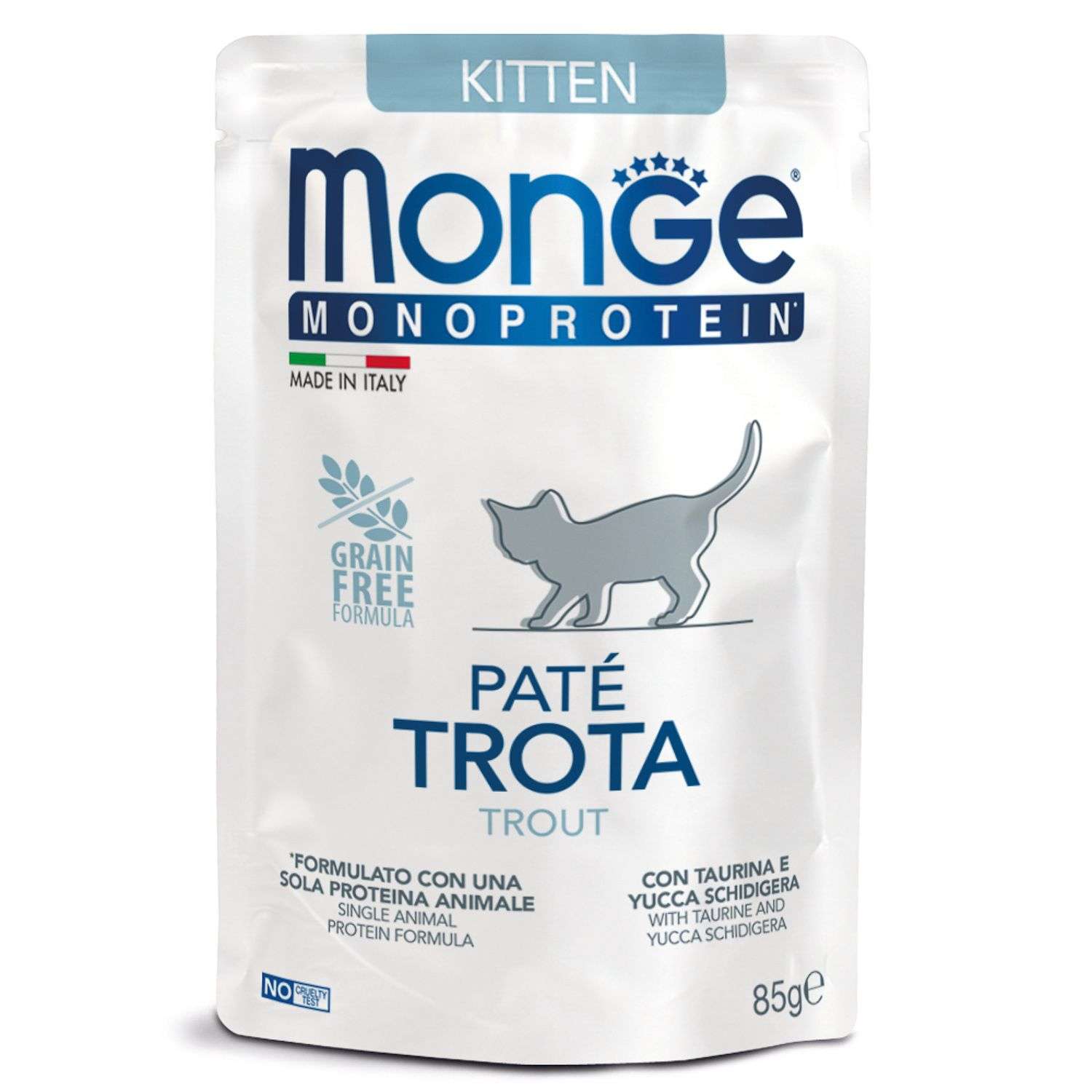 Корм для котят MONGE Monoprotein форель пауч 85г - фото 1