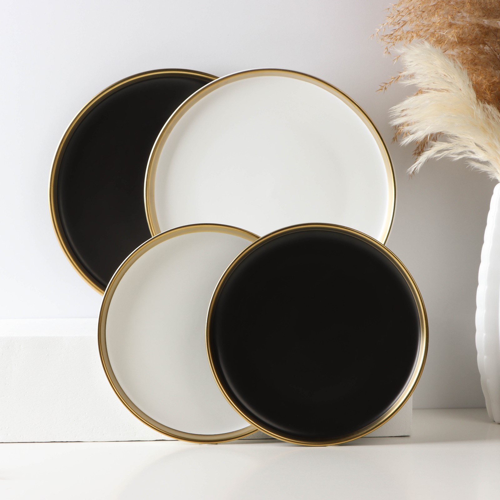 Набор Sima-Land керамических тарелок «Ночь» 2 предмета: d=25 5 см цвет белый - фото 5