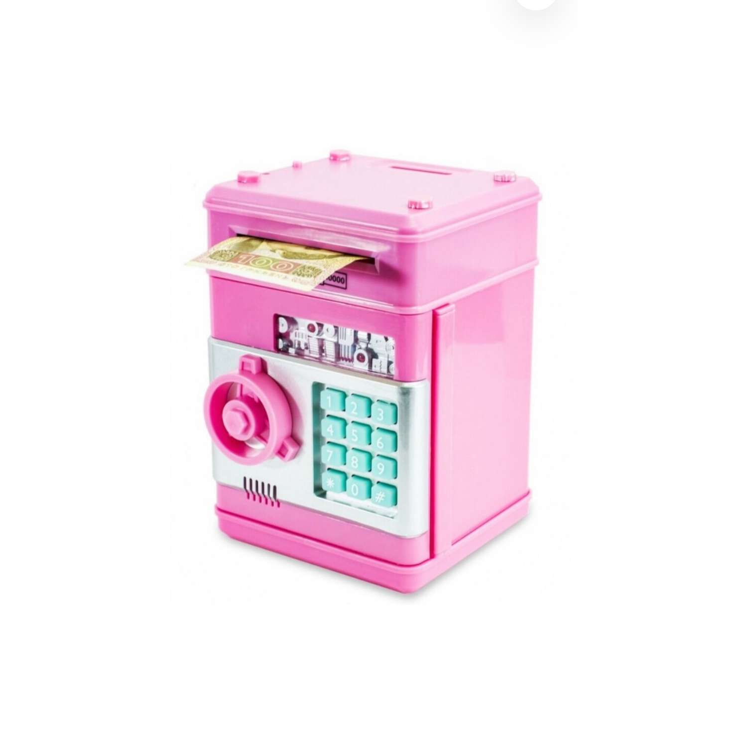 Копилка сейф для денег Эмили детская электронная цвет розовый - фото 1