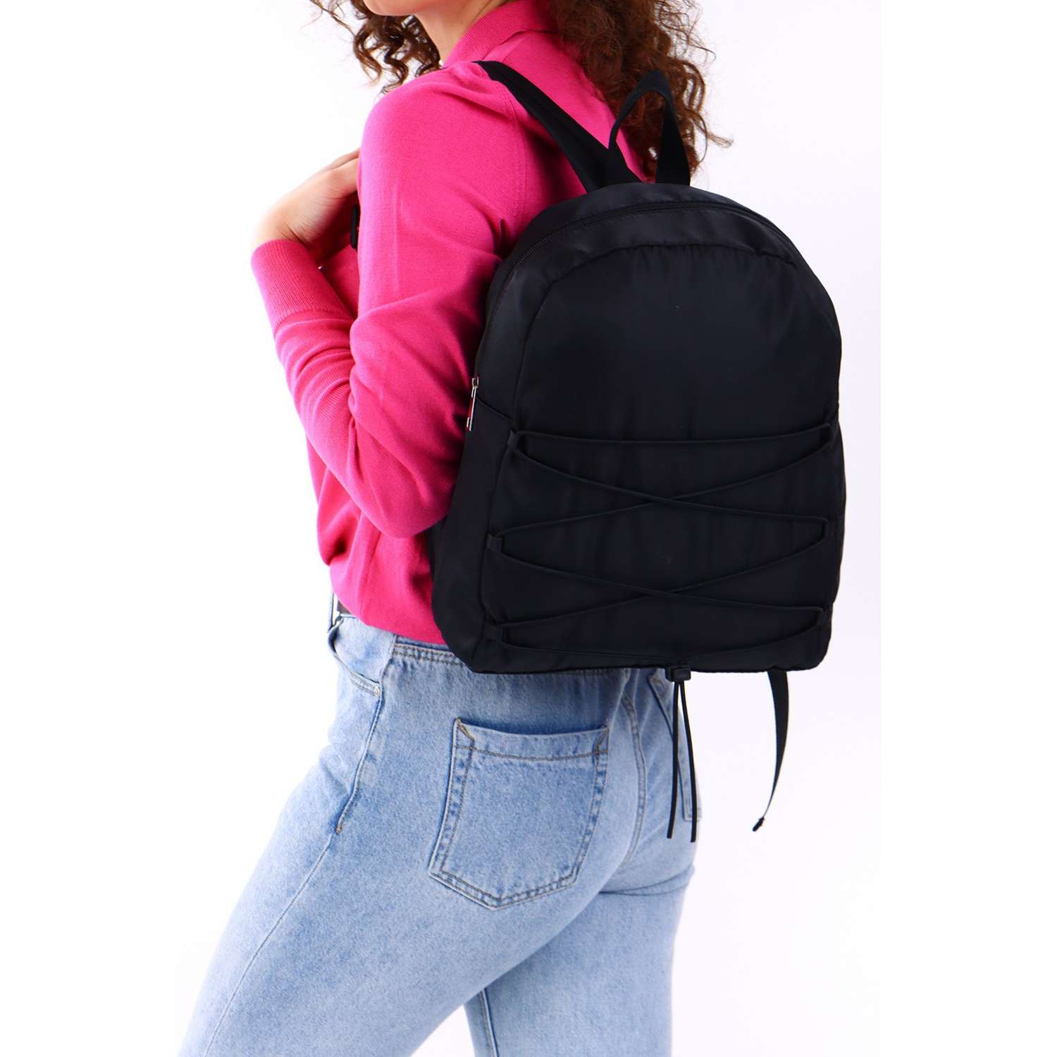 Рюкзак NAZAMOK текстильный со шнуровкой цвет чёрный - фото 2