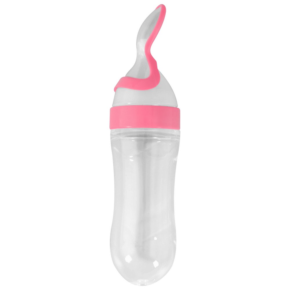 Бутылочка Мультидом с ложкой розовый - фото 1