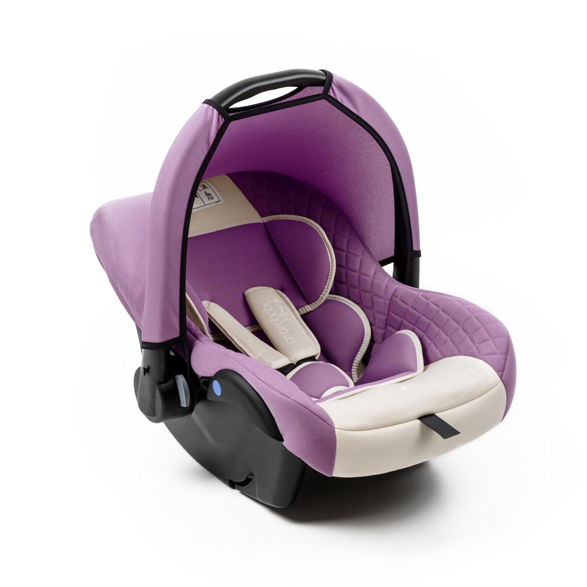 Автокресло детское Amarobaby Baby comfort группа 0+  Светло-фиолетовый-Светло-бежевый