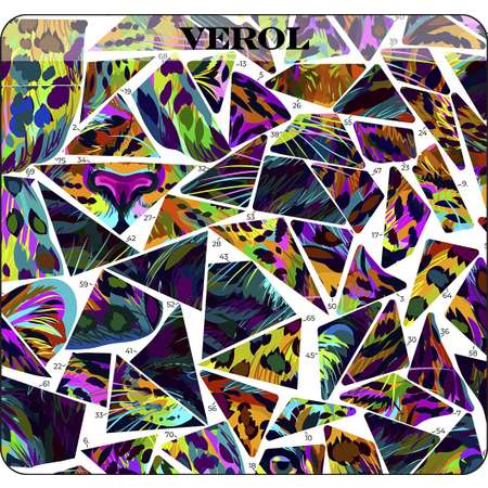 Набор для творчества VEROL Ягуар рисуем наклейками по номерам