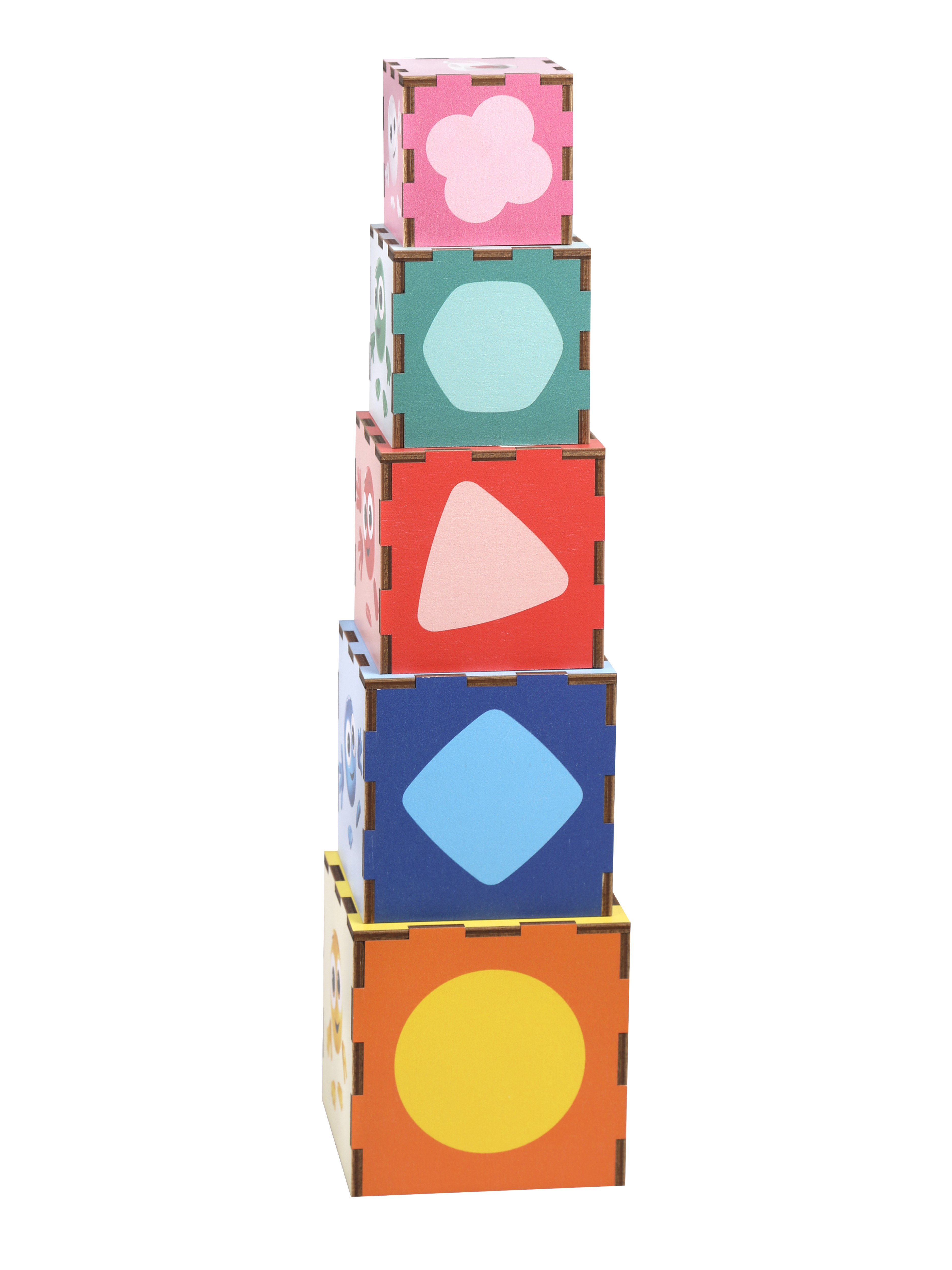 Кубики Цветняшки деревянные пирамидка сортер игровой набор - фото 11