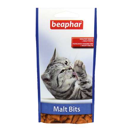 Подушечки для кошек Beaphar Malt Bits для вывода шерсти с мальт пастой 35г