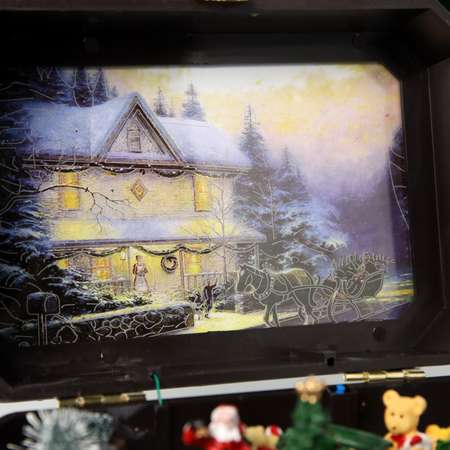 Светодиодная фигура Sima-Land «Дед Мороз на поезде» батарейки (не в комплекте) USB свечение тёплое белое