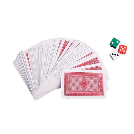 Набор для игры Покер 3 кубика 1.5*1.5см карты 54шт 5.5*10.5см 3797112