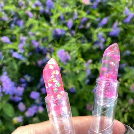 Бальзам-помада для губ Lukky Конфетти прозрачный с розовыми блестками