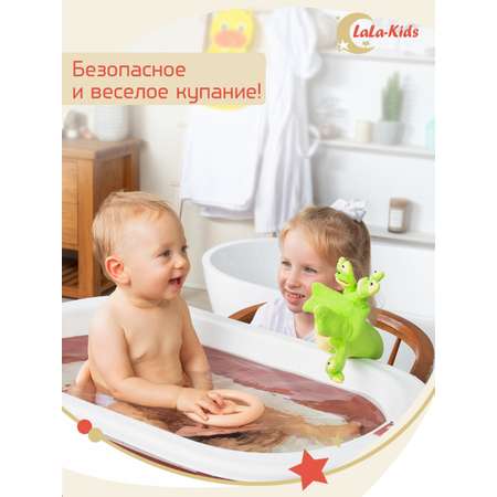 Сиденье для купания LaLa-Kids с мягким ковриком Машинка розовая