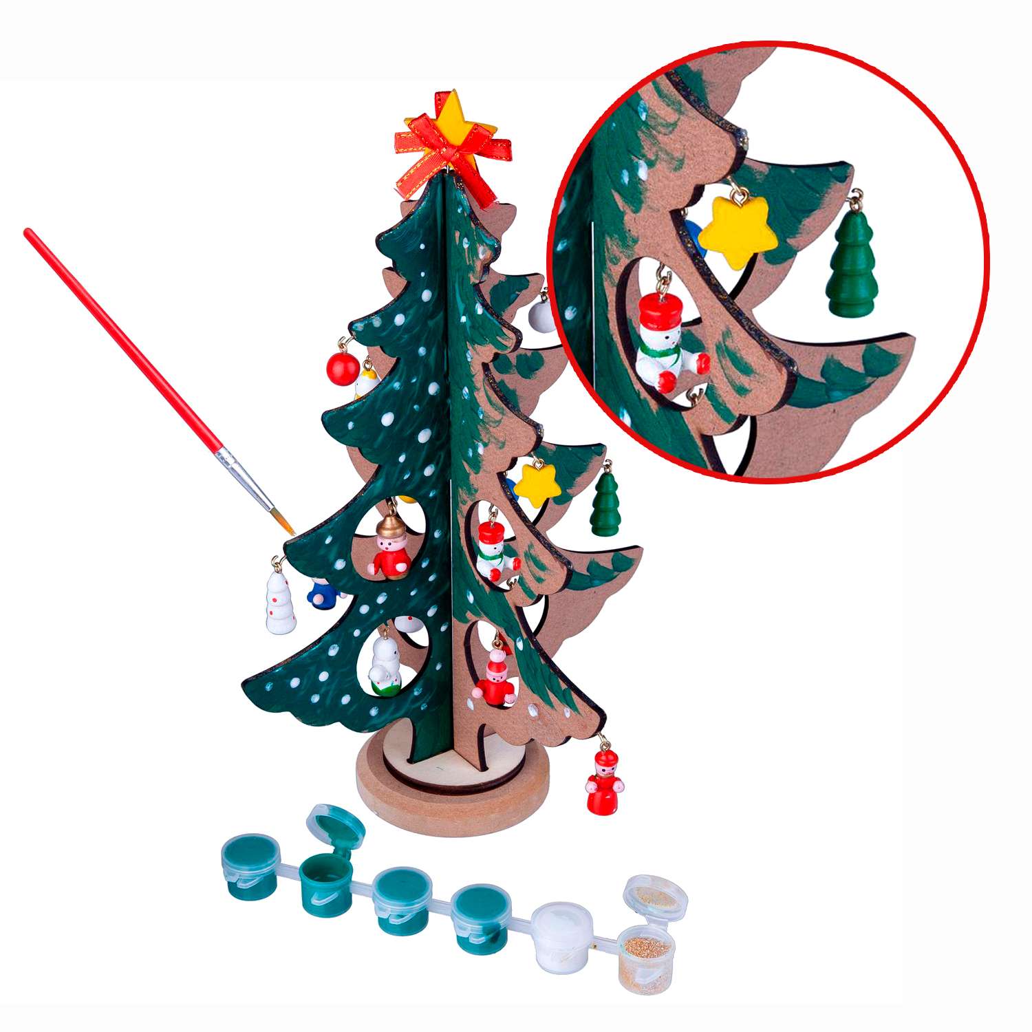Набор для творчества BONDIBON Новогодняя ёлочка-раскраска с игрушками высота 28см. - фото 1