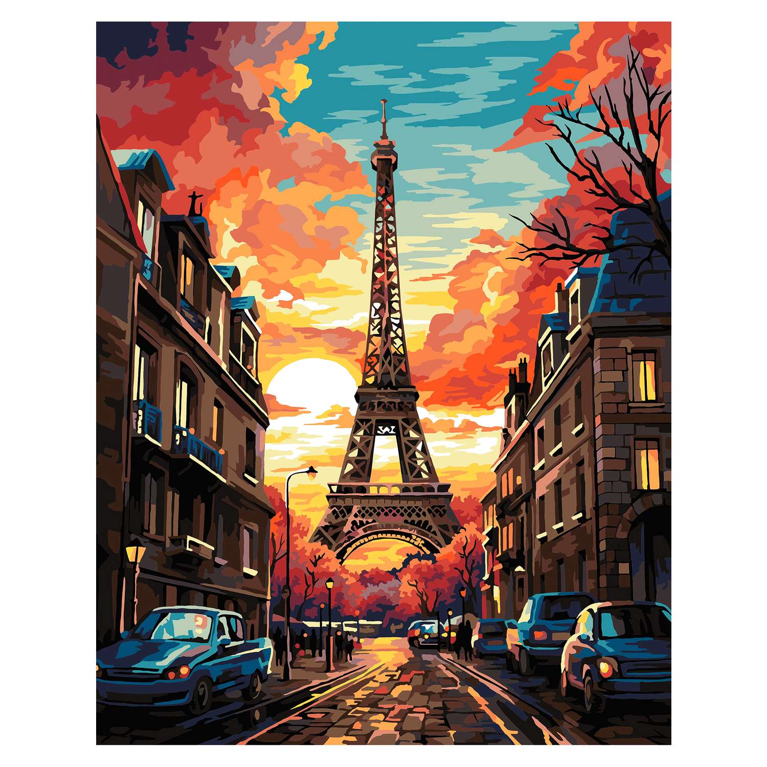 Картина по номерам Art on Canvas холст на подрамнике 40х50 см Утро в Париже - фото 2