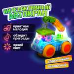 Автокран игрушка 1TOY Движок прозрачная машинка с шестеренками светящаяся музыкальная для детей 1 шт