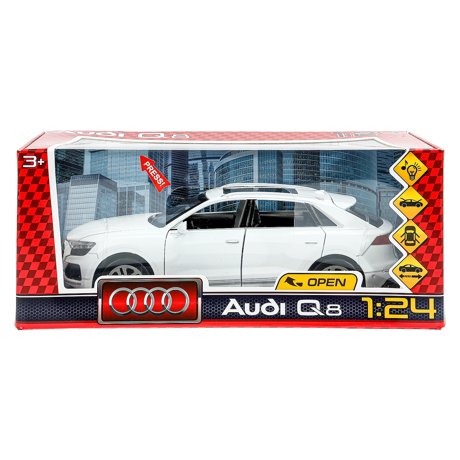 Внедорожник Технопарк Audi 1:24 инерционный белый 384376 - фото 1