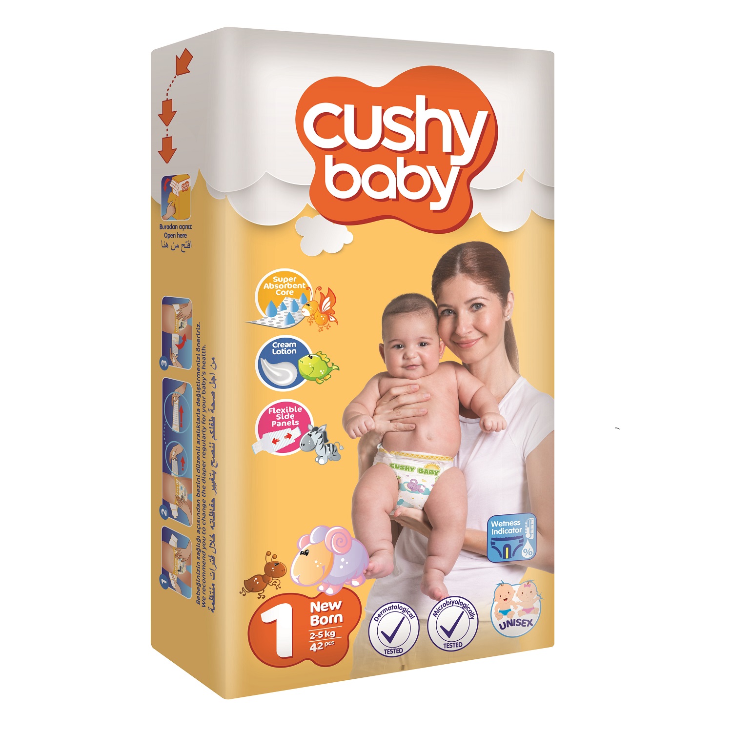 Подгузники CUSHY BABY 1 42 шт. - фото 1