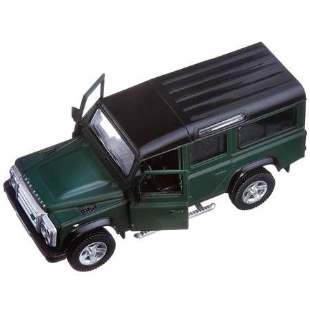 Машина металлическая Uni-Fortune Land Rover Defender инерционная темно зеленый матовый двери открываются