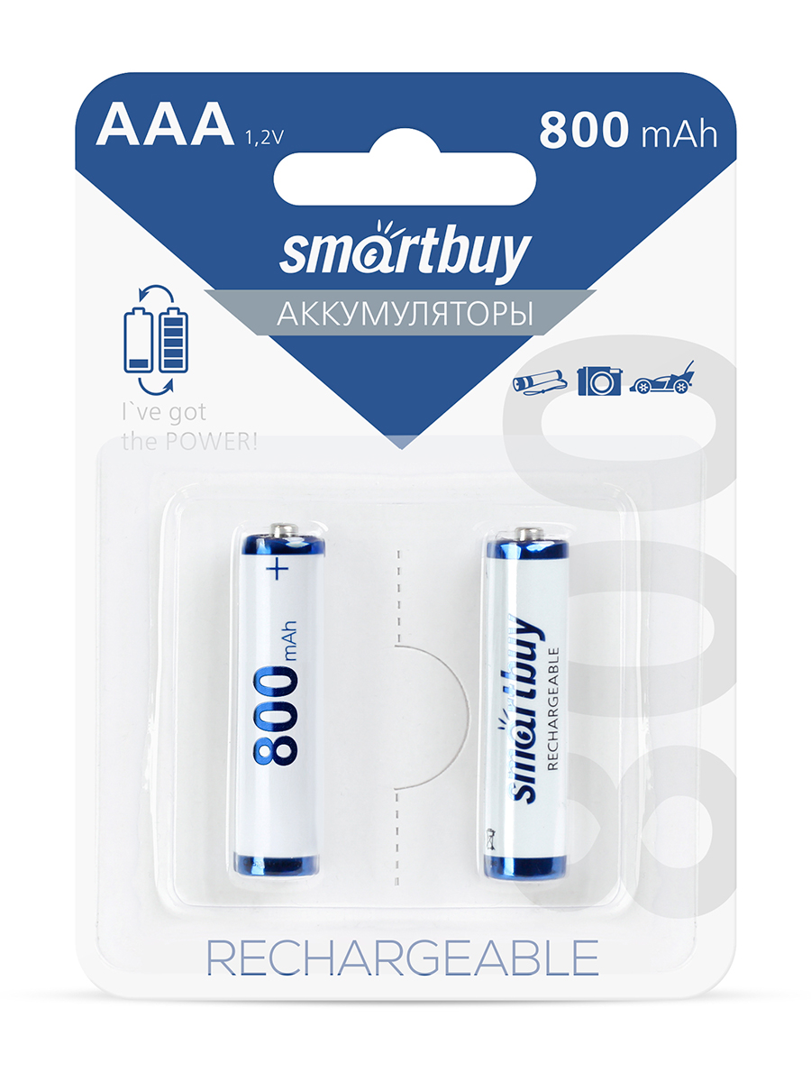 Аккумулятор Smartbuy NiMh 800 mAh R03 - 2 шт. в упаковке - фото 1