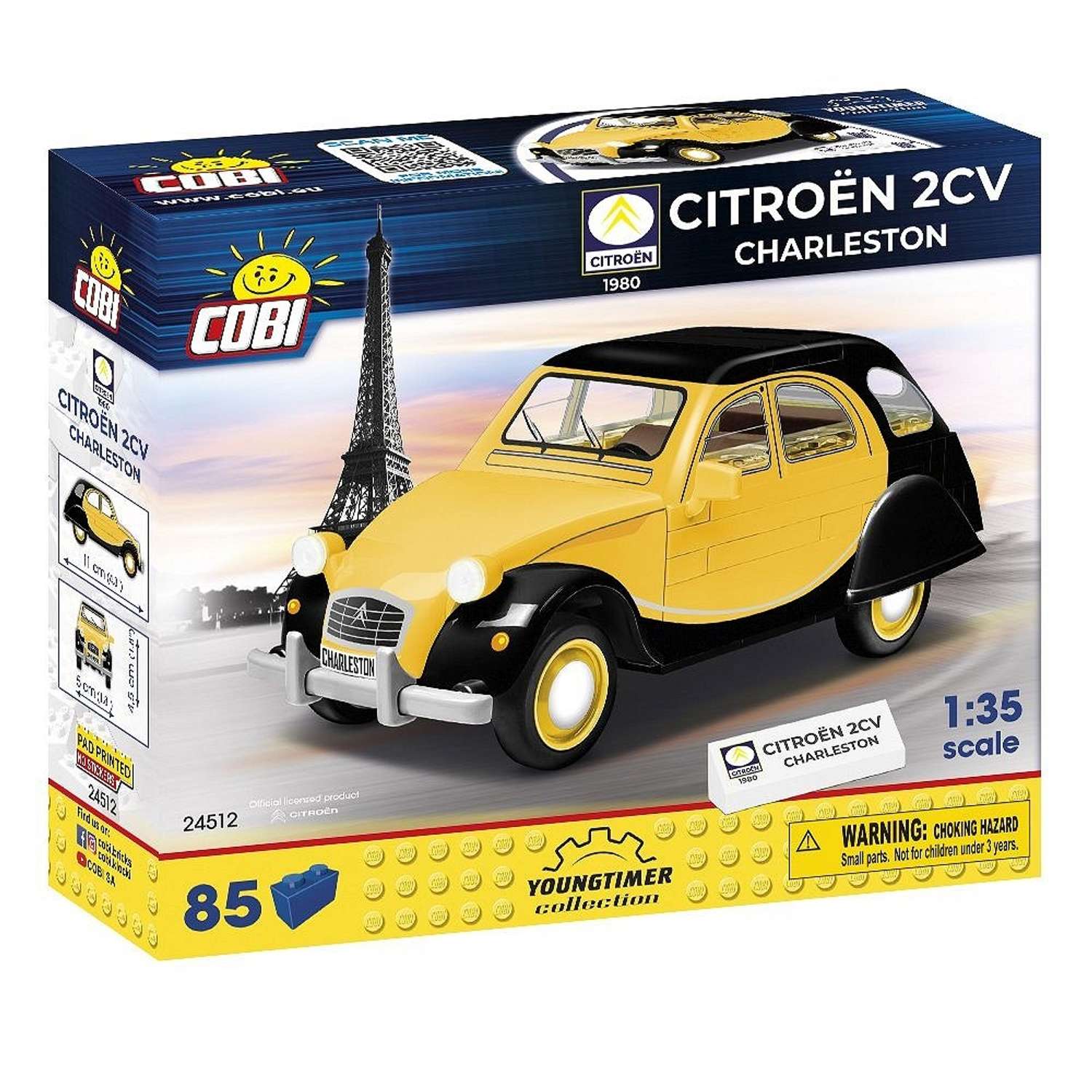 Конструктор COBI Автомобиль Citroen 2CV Charleston 1980 85 деталей - фото 1